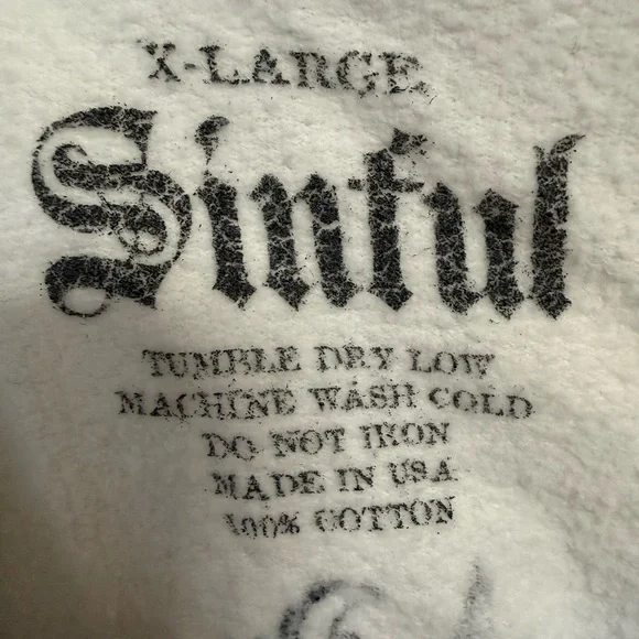 Sinful White and Black Graphic Hoodie - Picture 3 of 3